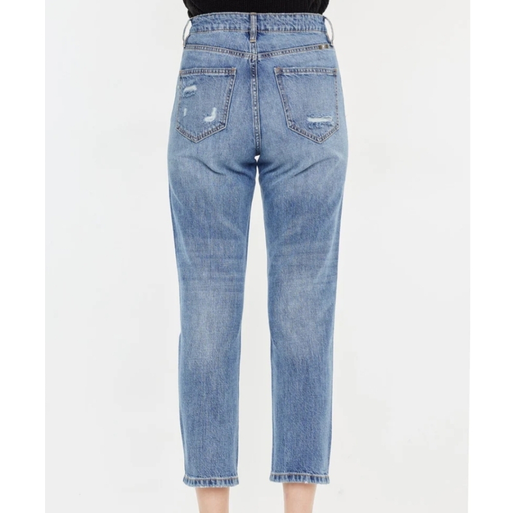 KanCan Bobbie Ultra High Waist Distressed Rigid Denim Jeans Straight Relax 13/30 - Picture 3 of 16